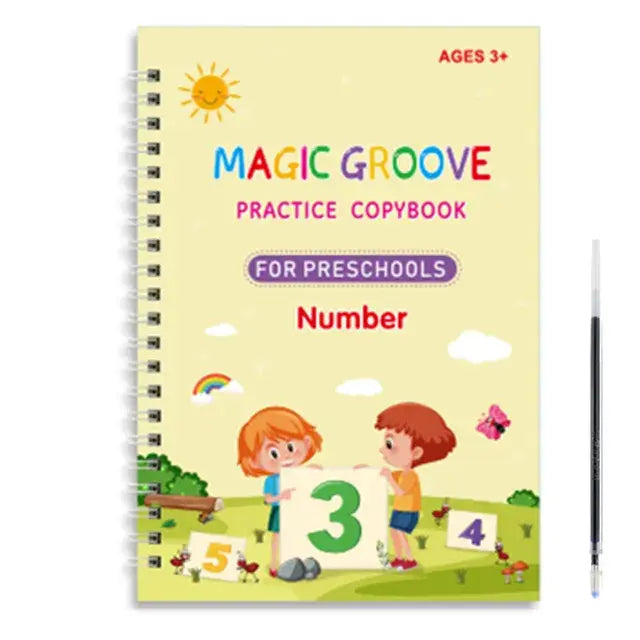 Children's Reusable Handwriting Books (4 Books + Pen)